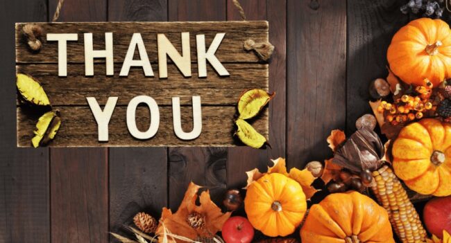 Thanksgiving Starts with THANK YOU!