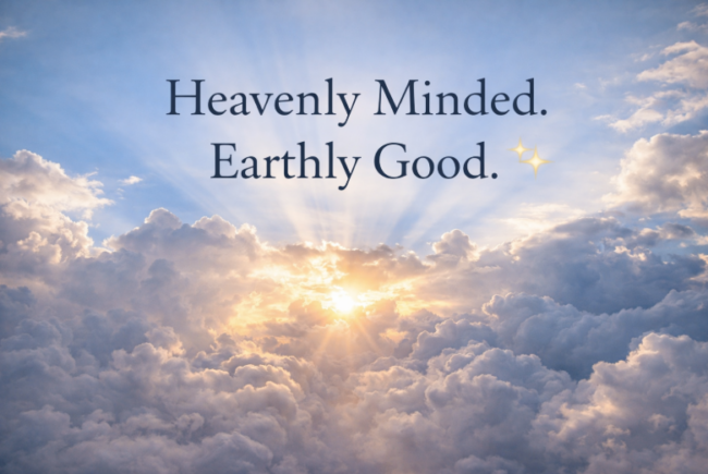 So Heavenly Minded, So Much Earthly Good